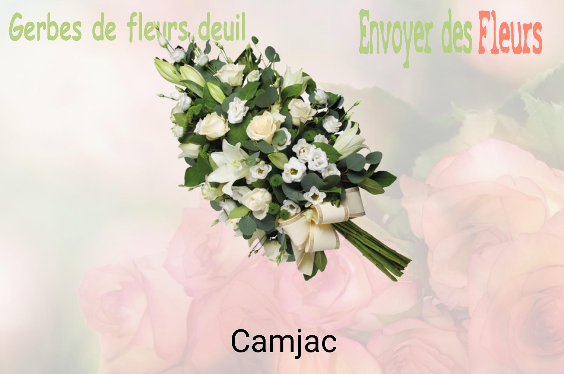 Gerbe de fleurs de deuil livrée à Camjac